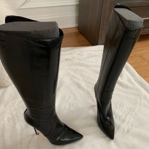 Jimmy choo orchid black leather kid boot